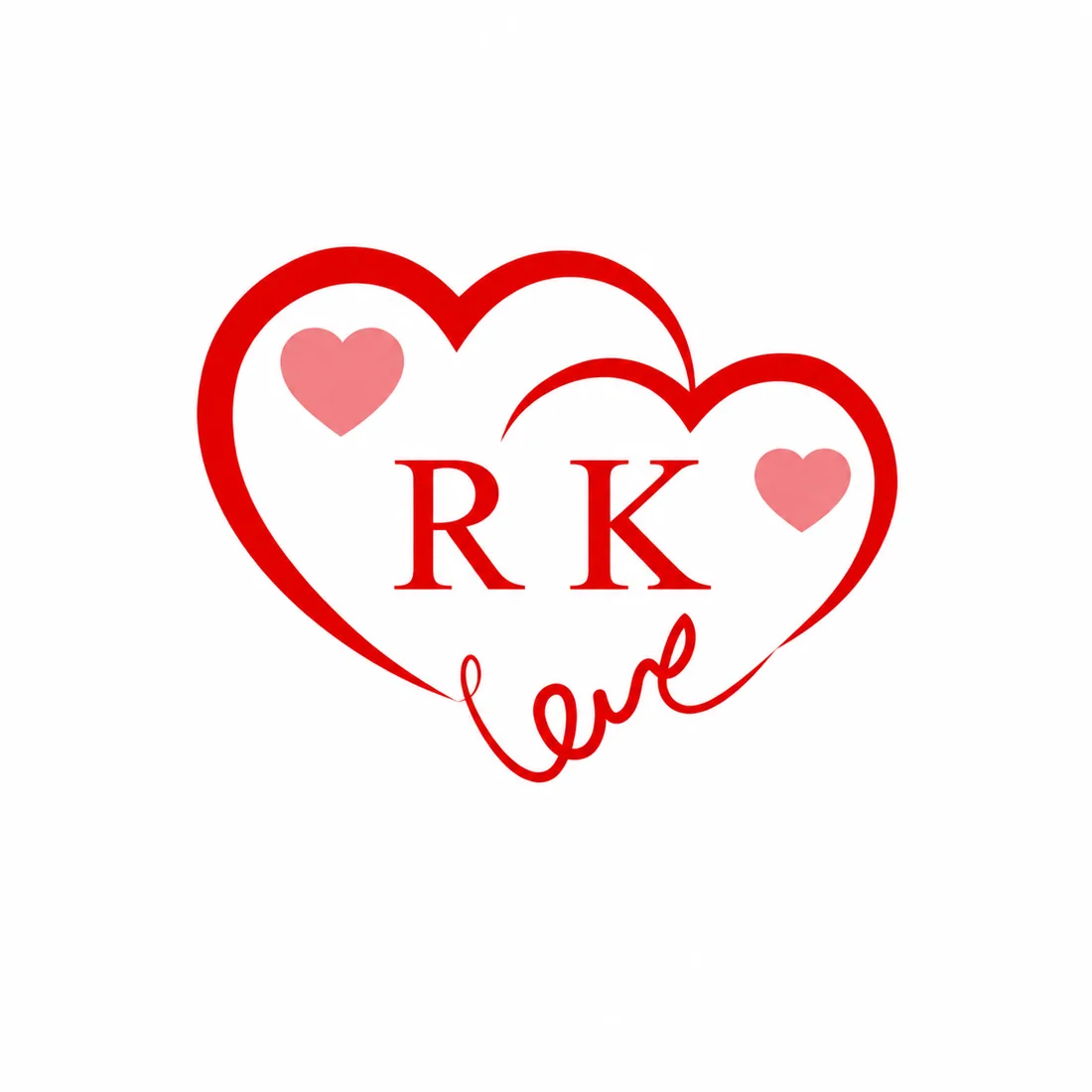 RK love — interlocking hearts logo